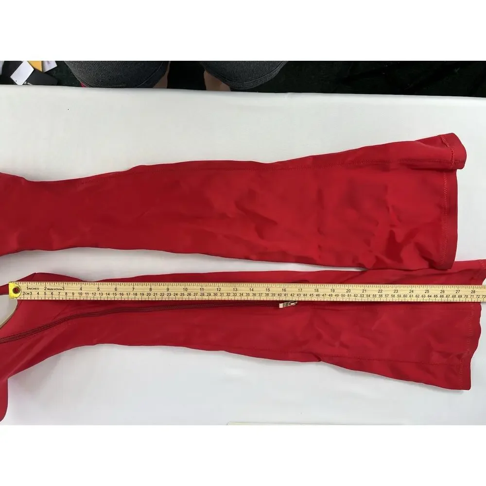 EGO Alabama Red Lycra Stiletto Sock Boots Pointed Toe Women’s Size 9 UK 7